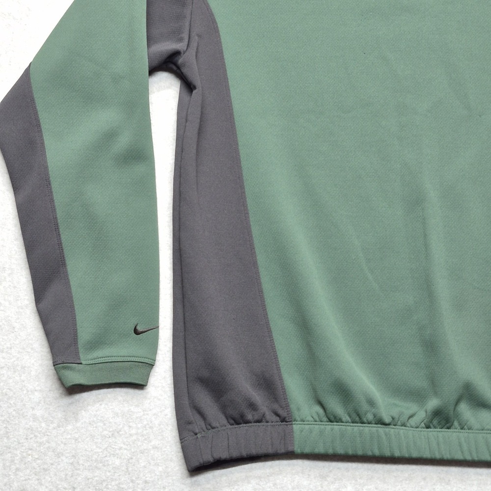 Nike Golf Therma-Fit Sweater Mens M Green Black Colorblock Performance Pullover - Picture 15 of 16